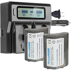 2 x For Nikon EN-EL18d Type Batteries & Dual Bay LCD Charger