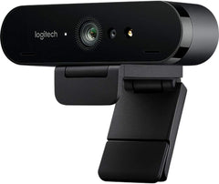 Logitech BRIO UHD 4K Webcam: (960-001105) with RightLight 3 and HDR Technology + AOM Bundle Kit